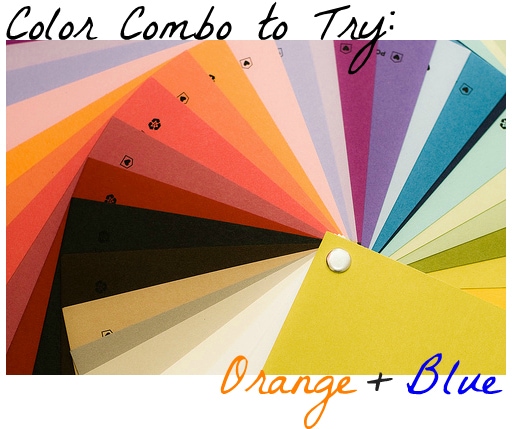 Combinación de colores: naranja y azul